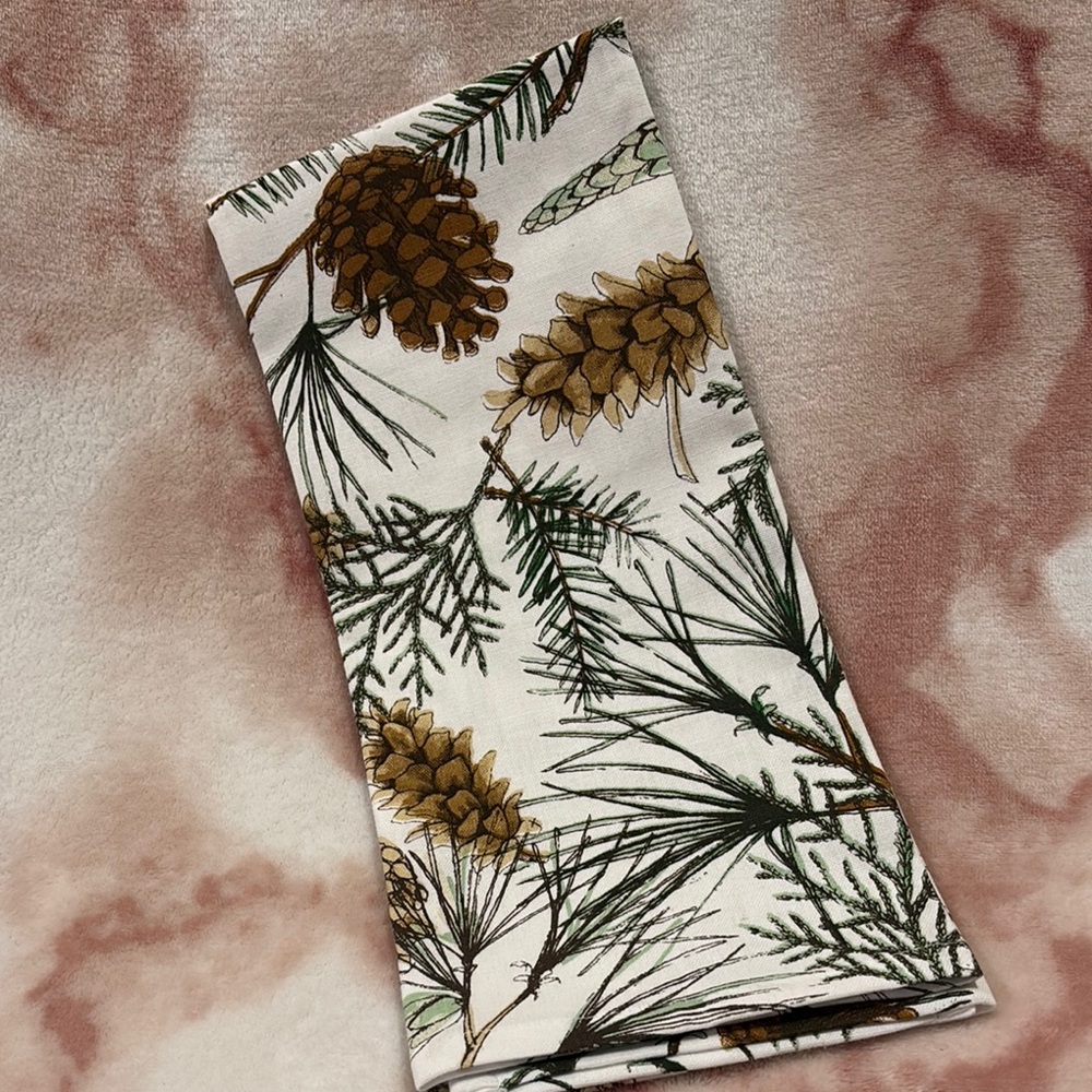 Stonewall Kitchen Scattered Pine Kitchen Towel, Single, %100 Cotton NWT 18x28”